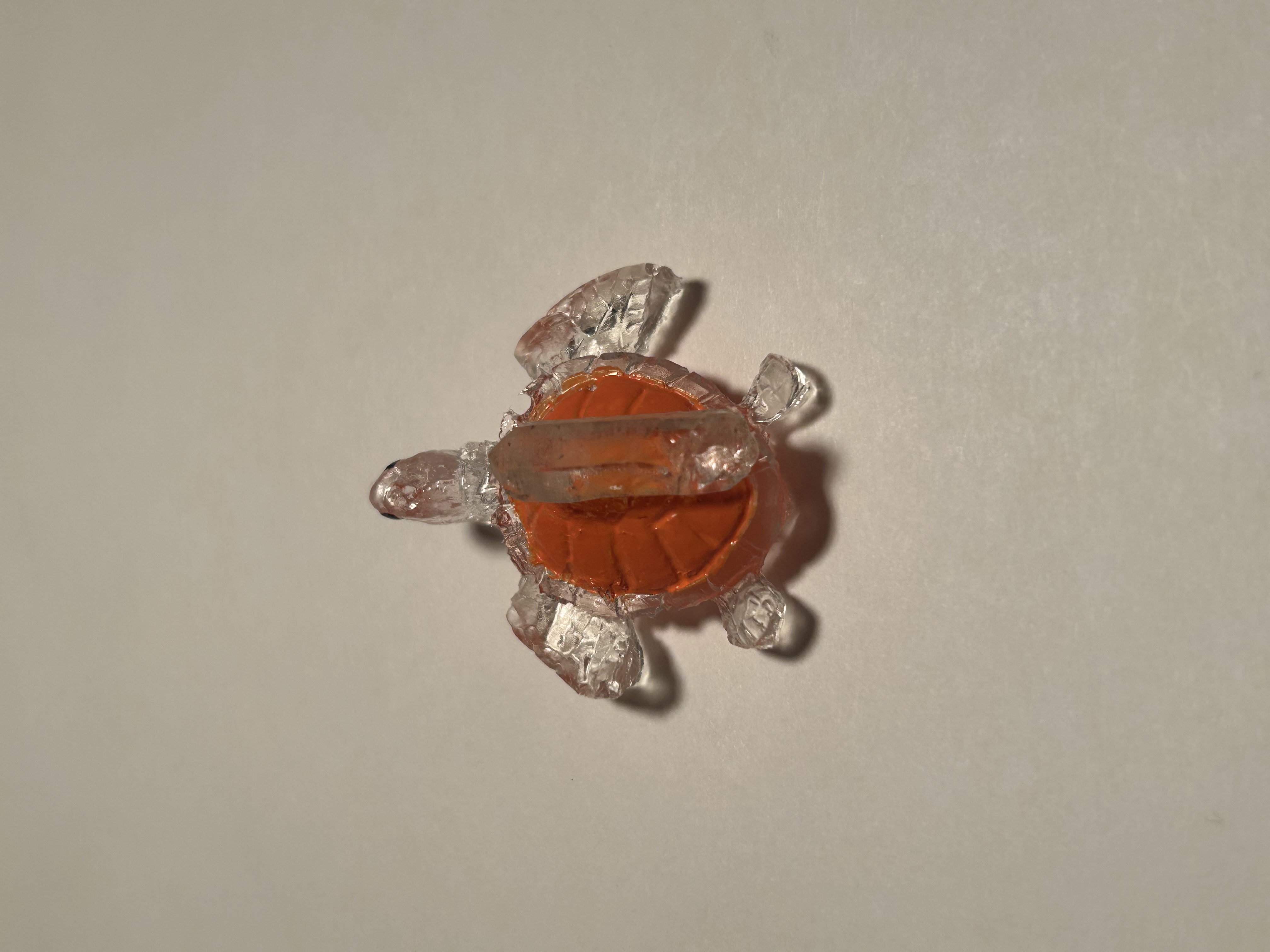 🧡 Orange Crystal Point Resin Turtle – Wholesale image 2