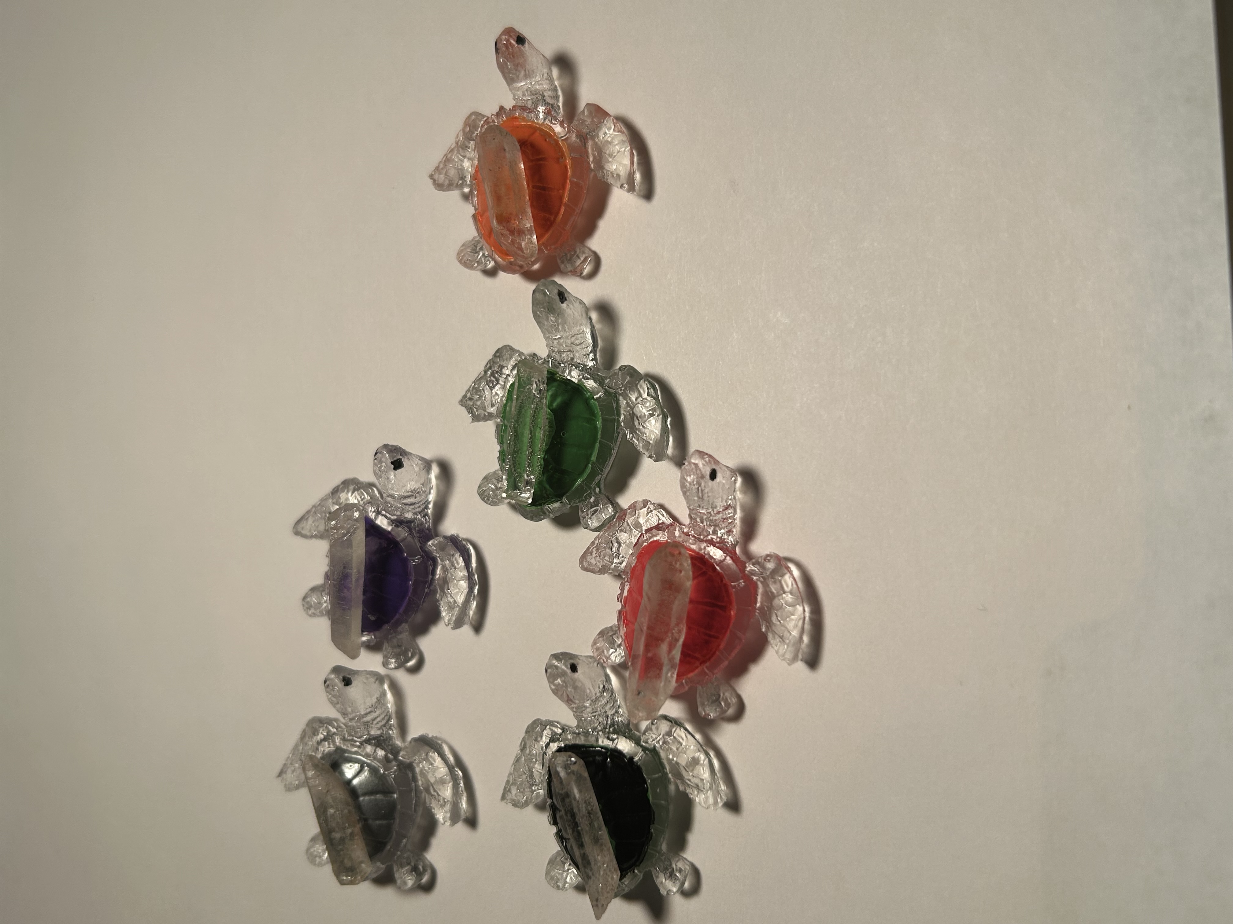 🐢 Crystal Point Resin Turtle Collection – 6 Piece Wholesale Set image 2