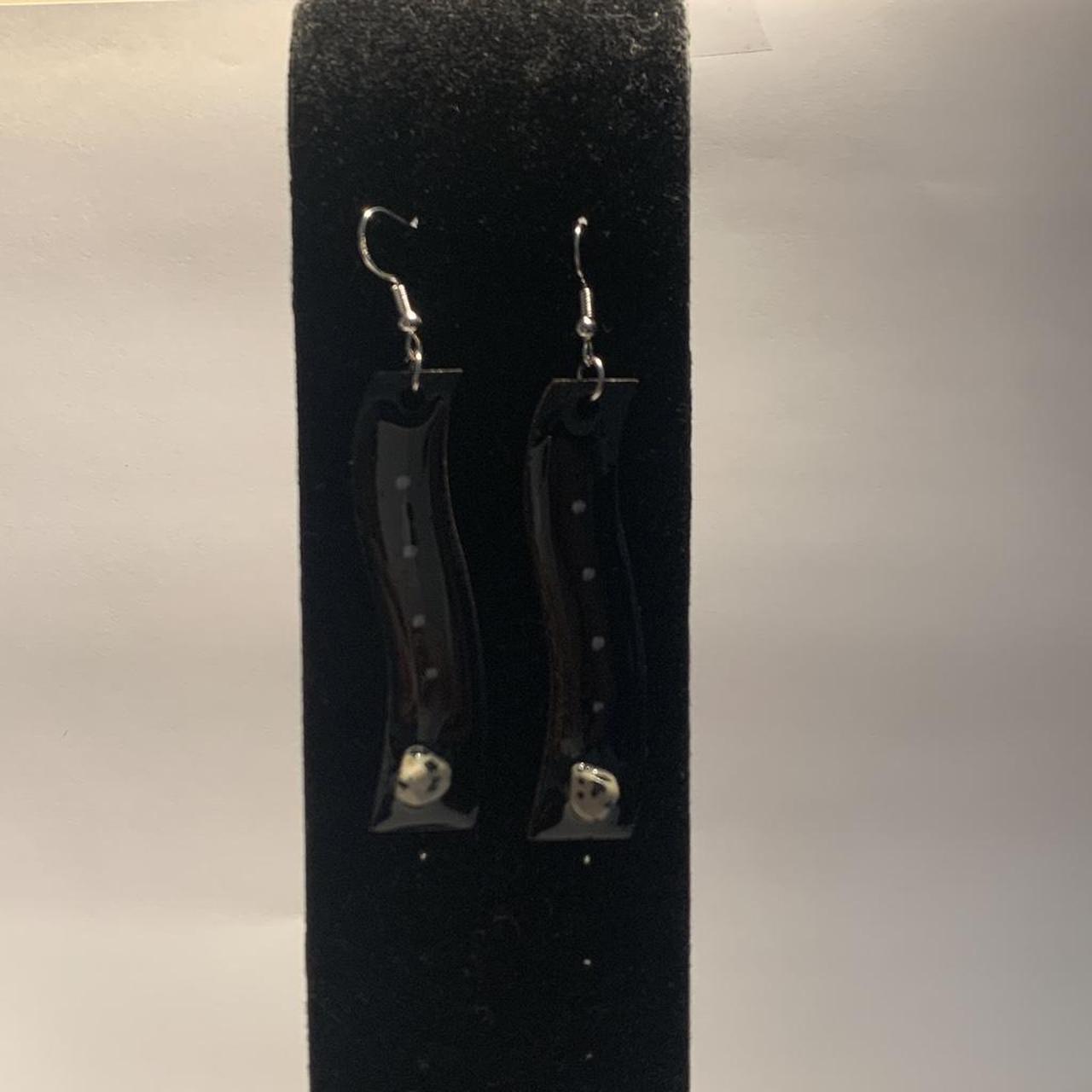 Dalmatian Jasper Cosmic Drop Earrings 🖤✨