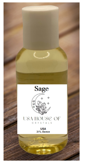 USA House OF Crystals Sage Oil 3 FL OZ