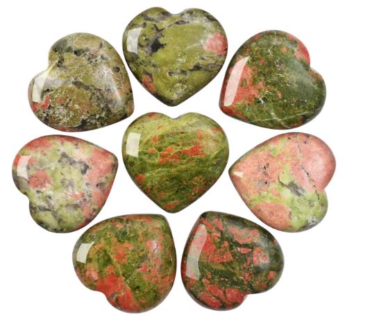 Unakite Heart Polished Crystal 1 piece