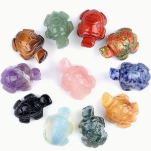 Natural Stone Turtle Figurines-1pc Assorted