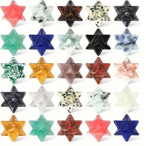 Merkaba Star Crystal Worry Stone Bulk 0.78 Inch -1pc Assorted