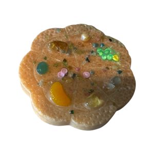 Calcite Flower pizza decor with other stones .619